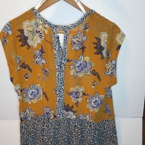 DR2 Sheer Top Brown with blue size M